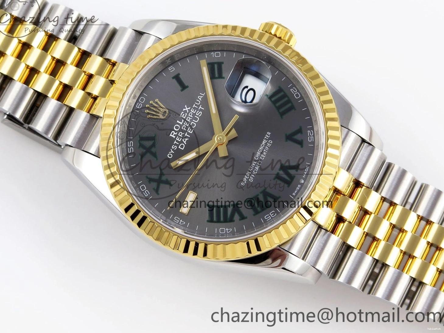 Bracelet Marker SS DateJust VSF VS3235 36 YG Roman 904L 126233 Edition 1:1 Steel Best Green Jubilee Gray on Dial 0211